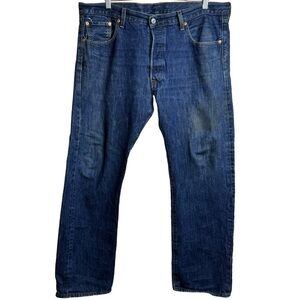 Levi's 501 Original Fit Rigid Denim Straight Leg Retro Blue Jeans 38